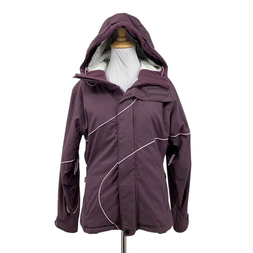 Billabong Jacket Womens S Small Dark Mauve Snowboarding Ski Insulated Hoodie